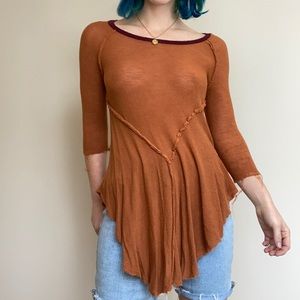 Burnt orange free people shirt